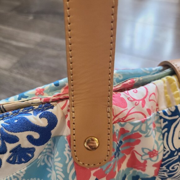 Lily Pulitzer Quilted Beach Tote Carry All - Koi Fish Checkered - Picture 11 of 16